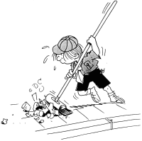 A coloring page of helping others